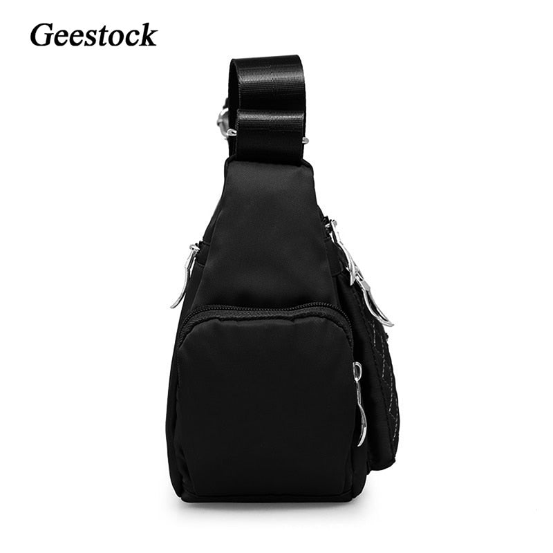 Geestock Women's Shoulder Bag Waterproof Nylon Plaid Messenger