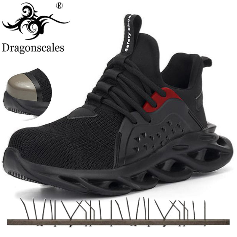 Men Outdoor Breathable Mesh Steel Toe Anti Smashing Safety Shoes Men