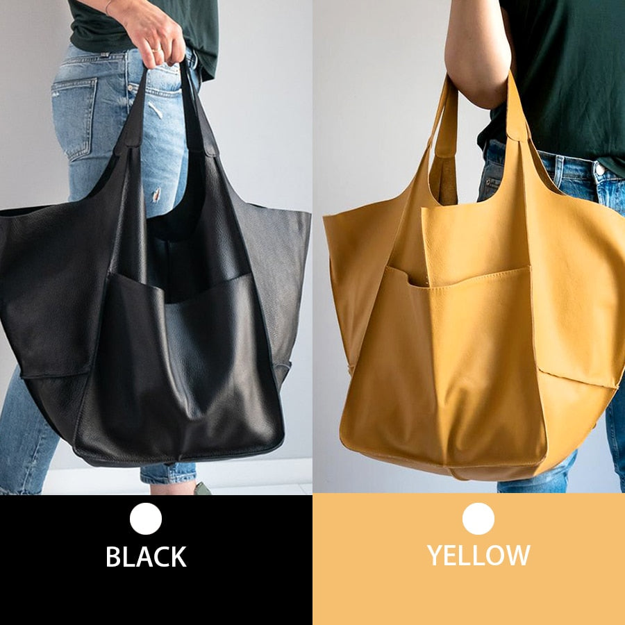 Casual Soft Large Capacity Tote Women Handbags Designer Aged Metal Look