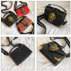 Female Fashion Handbags Luxury Girls Crossbody Bags Tote Woman Metal Lion