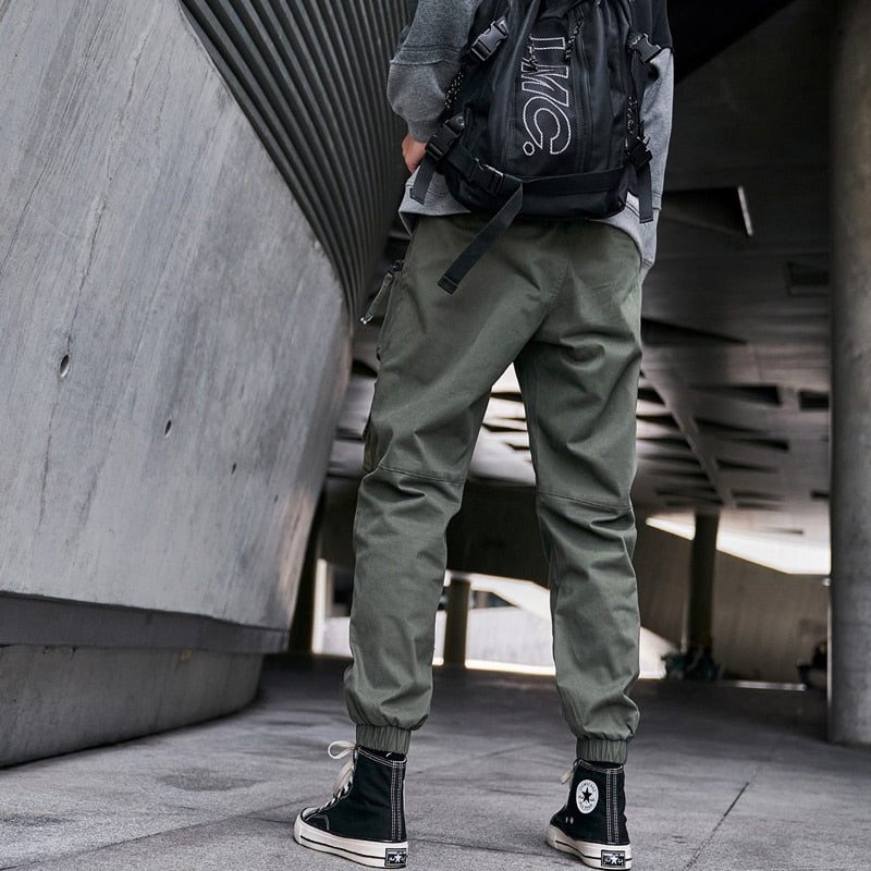 Single Road Mens Cargo Pants Men Fashion Black Baggy Joggers