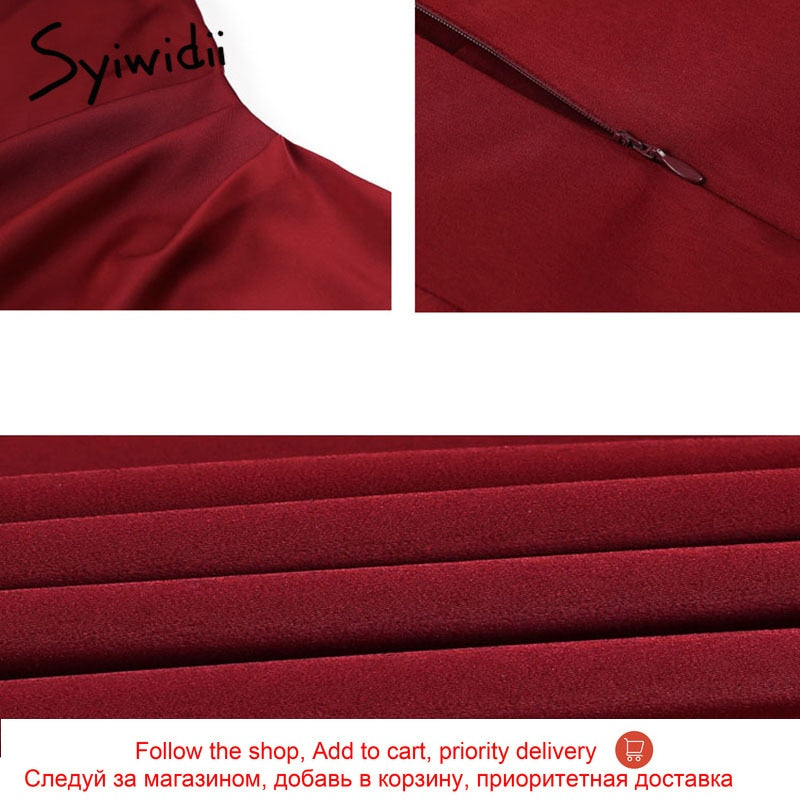 Women Elegant Party Dress for Evening Red