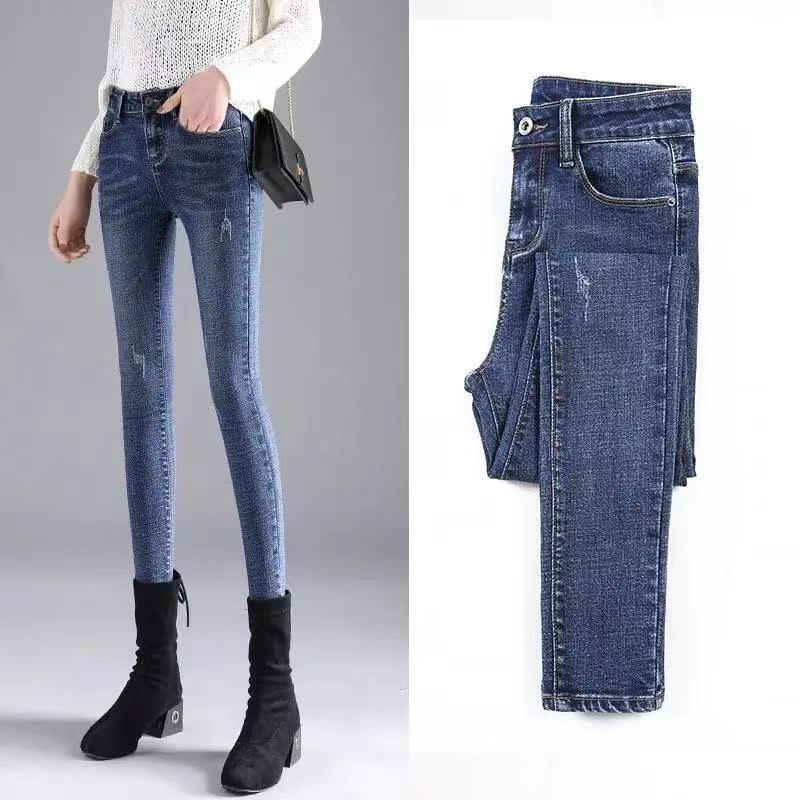 Women Jeans Autumn Elastic Pencil Trousers High Waist Ladies Tight Clothing