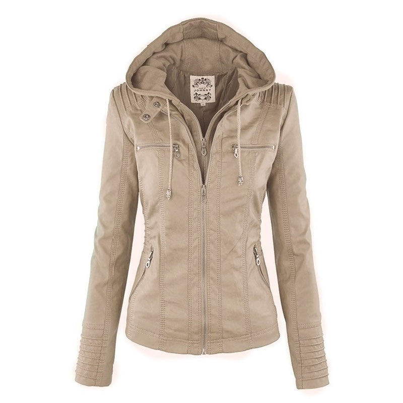 Faux Leather Jacket Women Basic Jacket Coat Female Winter Motorcycle Jacket