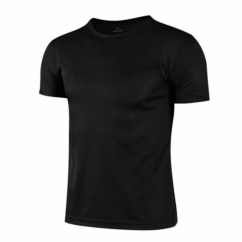 Quick-drying Round Neck Sport T-shirt Gym Jerseys Fitness Shirt Trainer Running