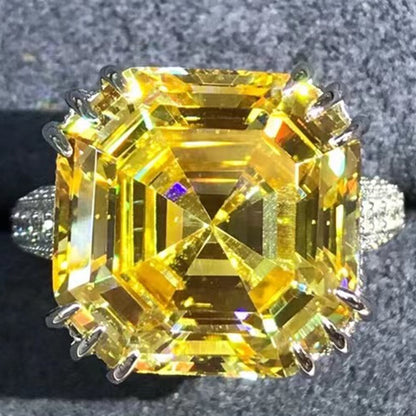 Luxury Solid 925 Sterling Silver 3EX Asscher Cut 10CT VVS D Color Created