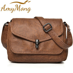 Women Fashion High Quality Leather Handbag Purses Female Retro Shoulder