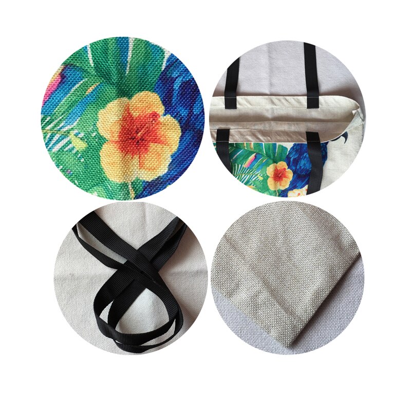 Wishing Girl Print Linen Reusable Shopping Bags Women Large Tote Bags