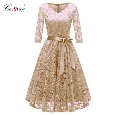 Homecoming Dresses: V-neck Bow Lace Short Bridesmaid Dresses wedding party dress