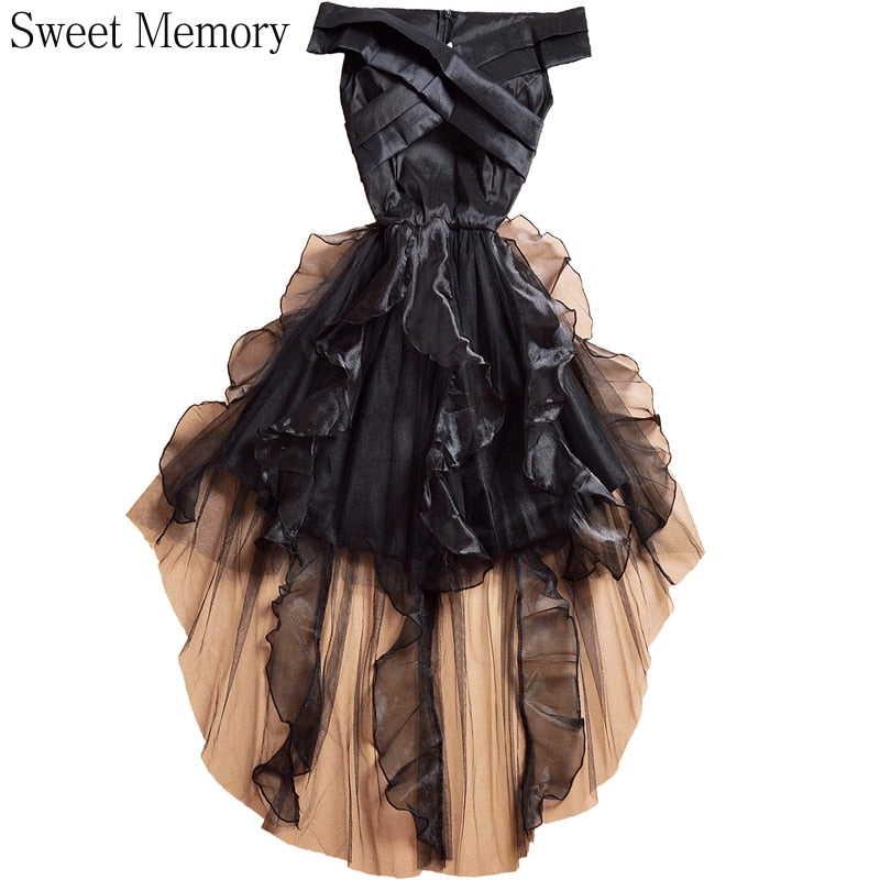 Homecoming Dresses: Blue Black White Red High Low Prom Dresses Princess