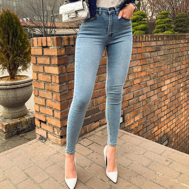 Women's Jeans High Waist Stretch Skinny Denim Trousers