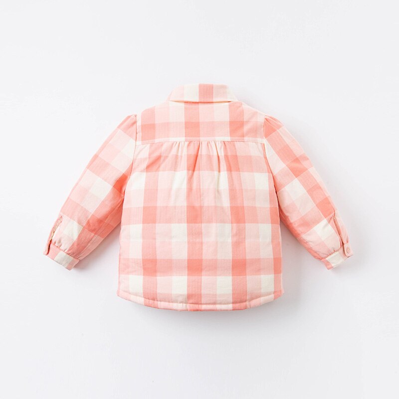 winter baby girls fashion plaid double-wear down coat children