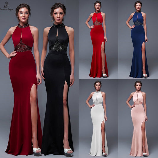 Backless Elegant Evening dress Charming Slit Side Open Prom Formal Party dress