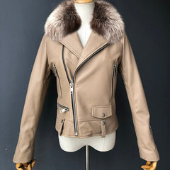 Spring Genuine Leather Jacket Women Fashion Real Coat