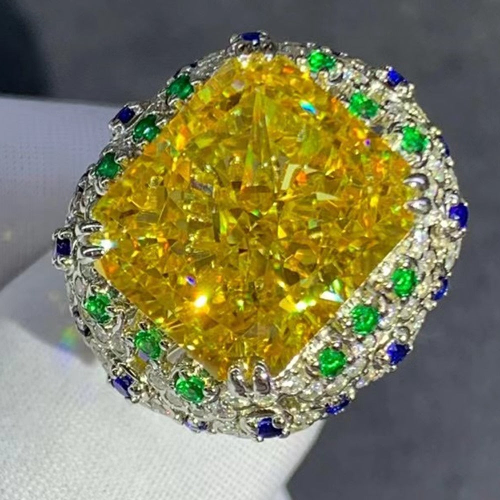 Luxury Solid 925 Sterling Silver 3EX Radiant Cut 15CT VVS D Color Created