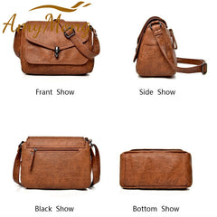 Women Fashion High Quality Leather Handbag Purses Female Retro Shoulder