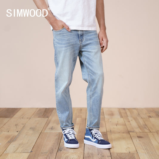 SIWMOOD Autumn Summer Environmental laser washed jeans