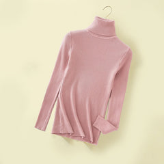 Turtleneck Women Pullover Sweater Spring Jumper Knitted Basic