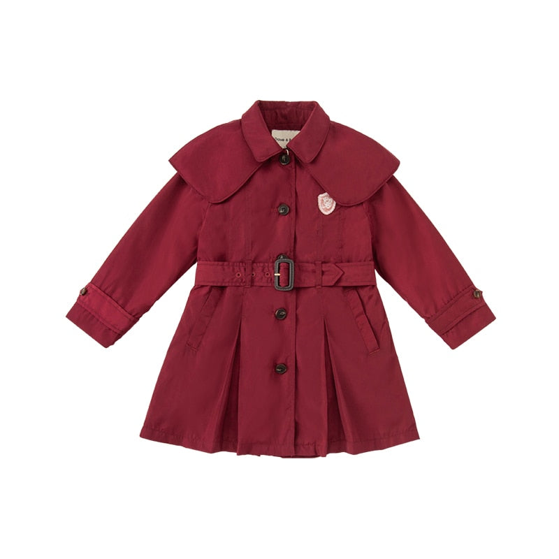 dave bella autumn kids girls fashion solid button pockets hooded coat