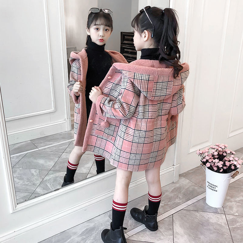 Fashion Design Autumn Winter parka Girl Hairy clothes Long Woolen Coat