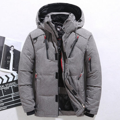 Casual Winter Warm Snow Jackets Men's Clothing White Down Jacket