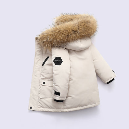 Winter White duck down Jacket Boys Parka Thick Warm Baby Outerwear Coat