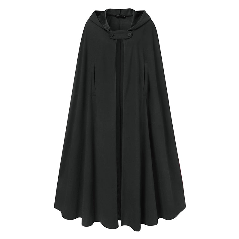 Women Autumn Winter Hoodies Long Cape Cloak Casual Hooded Coat