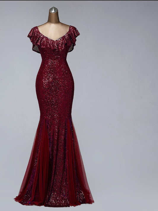 Evening wear Dresses: V-neck evening dresses long formal dress women