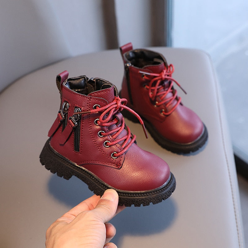 Rubber Boots for Children Boys Martin Boots Autumn Winter Warm Cotton Ankle
