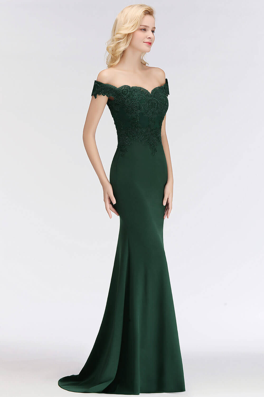 Homecoming Dresses: Golden Applique Prom Dress Women Mermaid Off The Shoulder