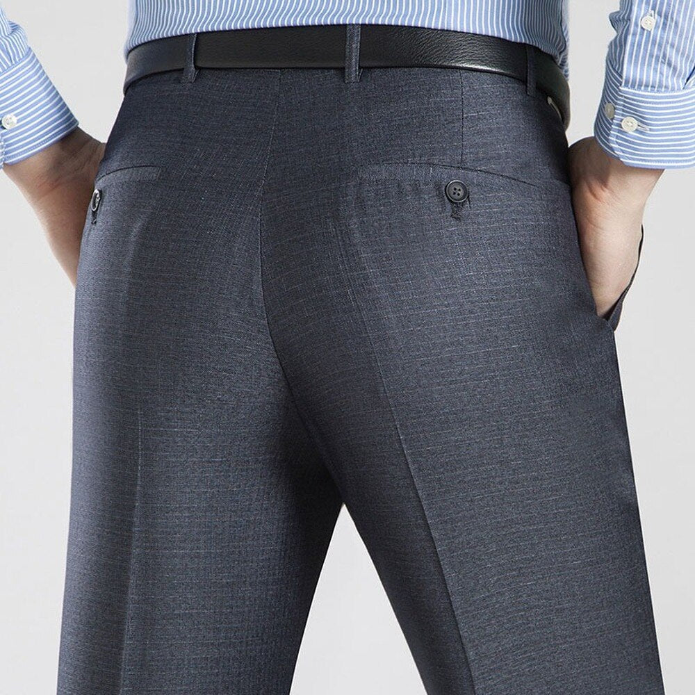Summer Men Business Thin Silk Pants 29-56 Male Big Size Formal Classic