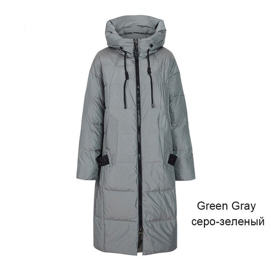 Down jacket women loose clothing outerwear quality with a hood fashion style