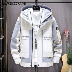 Fashion Mens Hooded Jacket Japanese Streetwear Autumn Winter Jacket