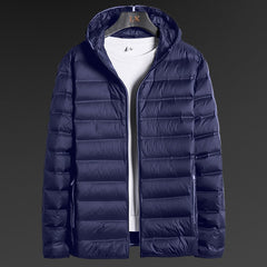 Large Size Winter Hooded Ultra Light Down Jacket Men Windbreaker Outwear