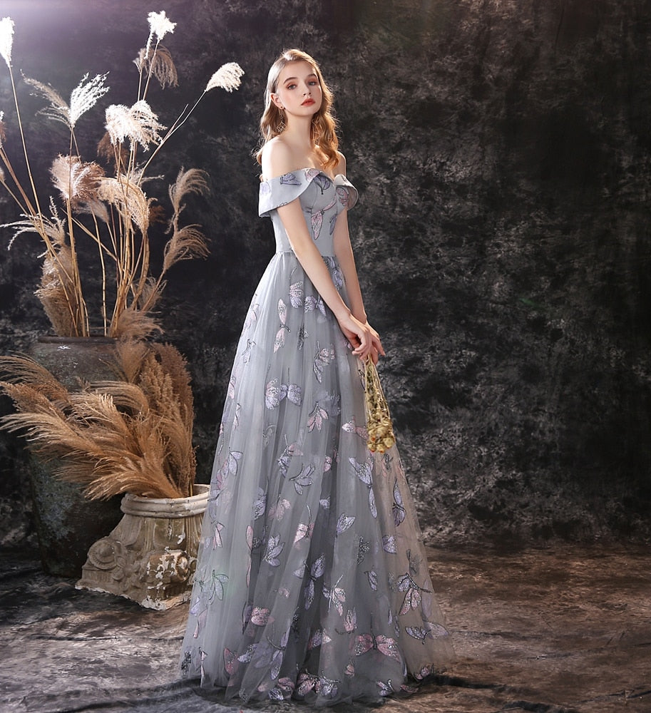 Homecoming Dresses: Prom Dresses Off Shoulder Long Floor Length Lace Sequined