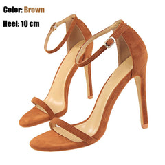 Charming Women Open Toe Ankle Strap Stiletto Heel Dress Sandals Elegant