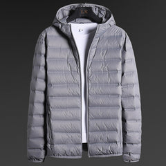 Large Size Winter Hooded Ultra Light Down Jacket Men Windbreaker Outwear