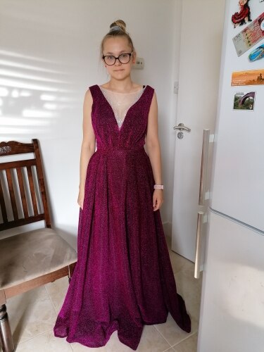 Homecoming Dresses: V Neck High Split Tulle Sleeveless Evening Gown A-Line Lace Up