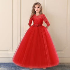 Summer Flower Princess Pageant Long Dress Formal Prom Gown For Girls Party