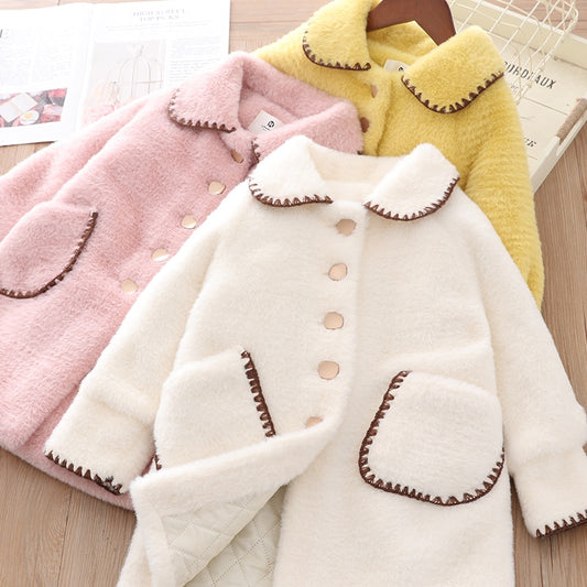 Long Coat Winter Style Baby Cotton Like Mink Warm Coat