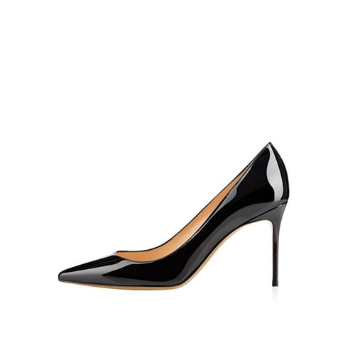 Classic Black High Heels Shoes Woman Pumps 12cm Tacones Pointed Toe