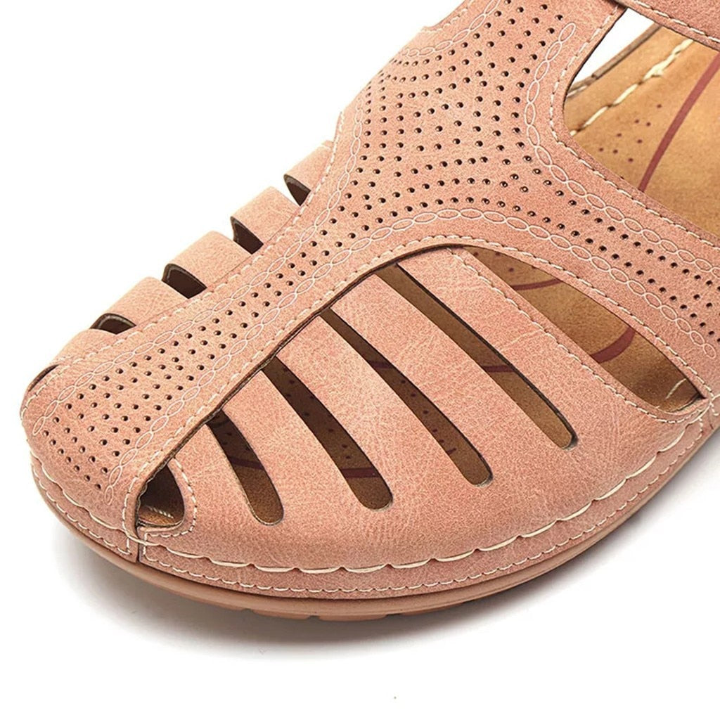 Women Sandals Summer Ladies Girls Leather Vintage Sandals Buckle