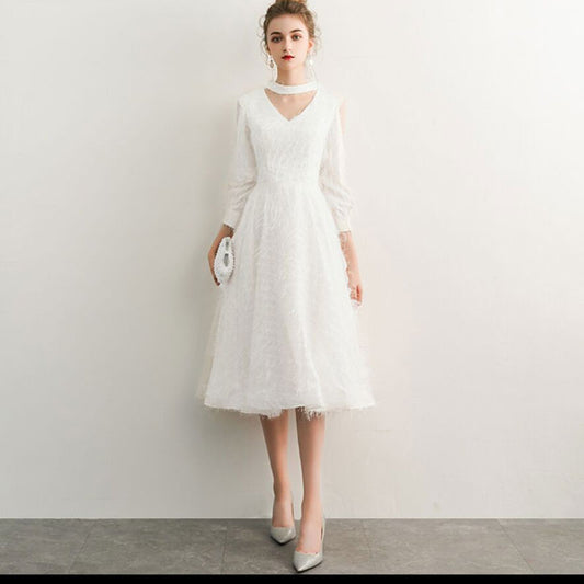 Homecoming Dresses: Evening Dresses V-Neck A-Line Lace Prom