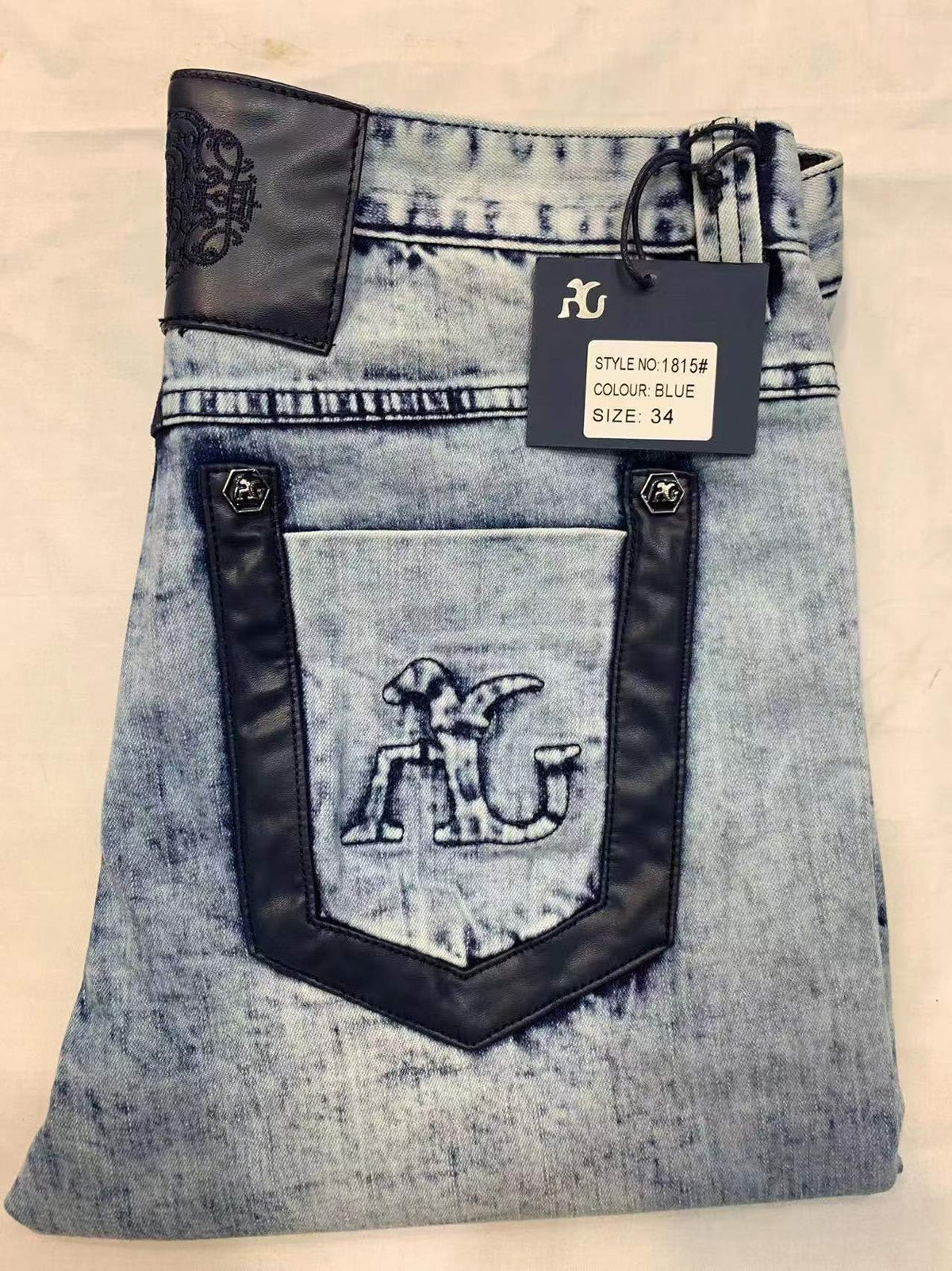 Jeans cotton men summer style fashion Business embroidery breathable