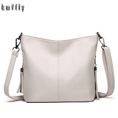 Solid Colors PU Leather Shoulder Bags Fashion Women Messenger Bag