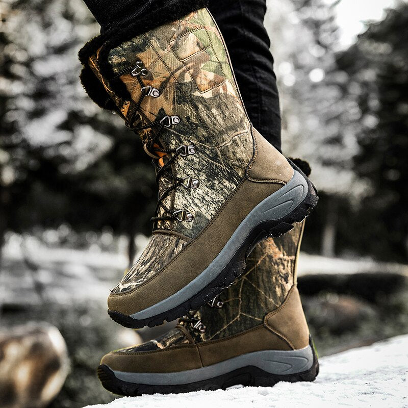 Men Boots Winter Shoes Men Snow Boots Waterproof Non-slip Thick Fur