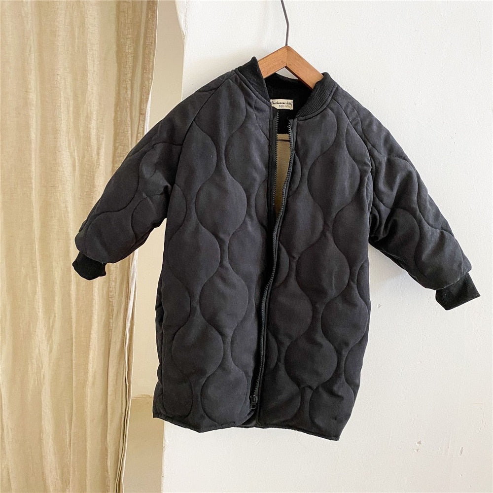 winter children fashion casual mid-length quilted coats boys and girls