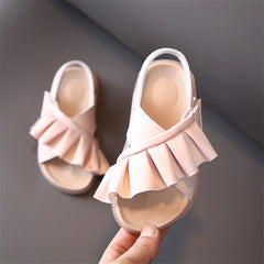 Summer Children's Sandals Leather Ruffles Toddler Kids Shoes Cute Baby Shoes