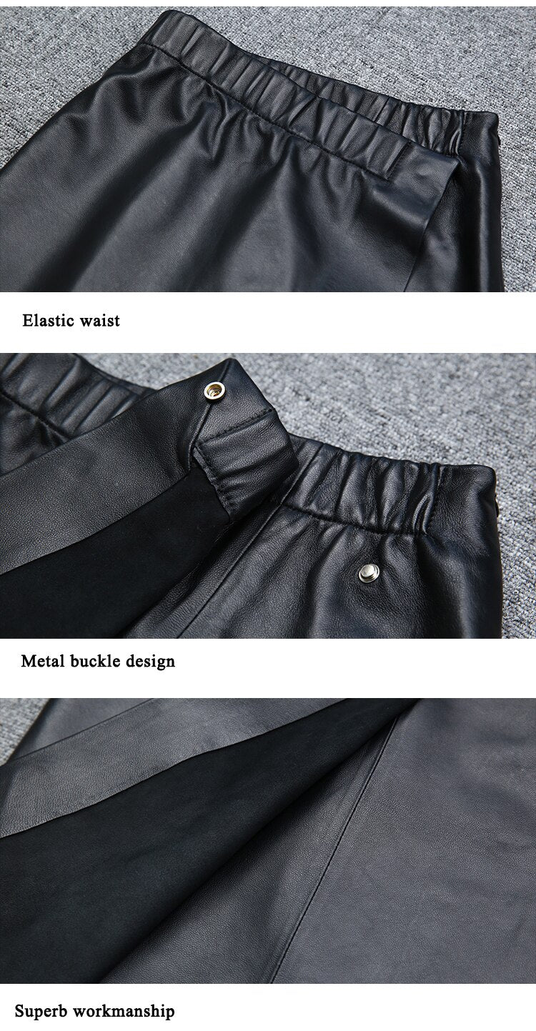 Minimalist Women Leather Skirts Feminine Japanese Harajuku Elastic Waist
