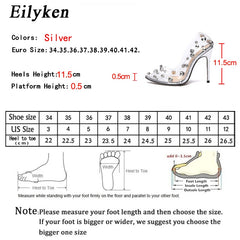 Rivet Crystal Pumps Wedding Women Shoes High Heels PVC Transparent Sexy